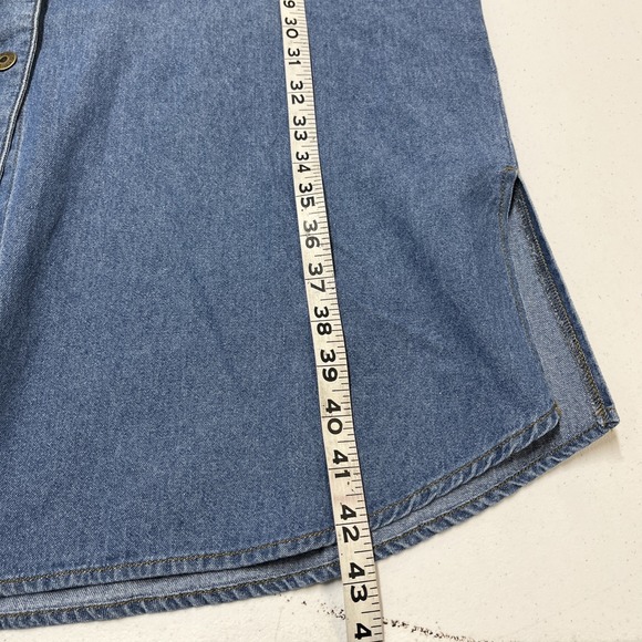 Northstyle Denim Dress Womens M Blue Button Down Collared Midi Western Rodeo - Picture 12 of 13